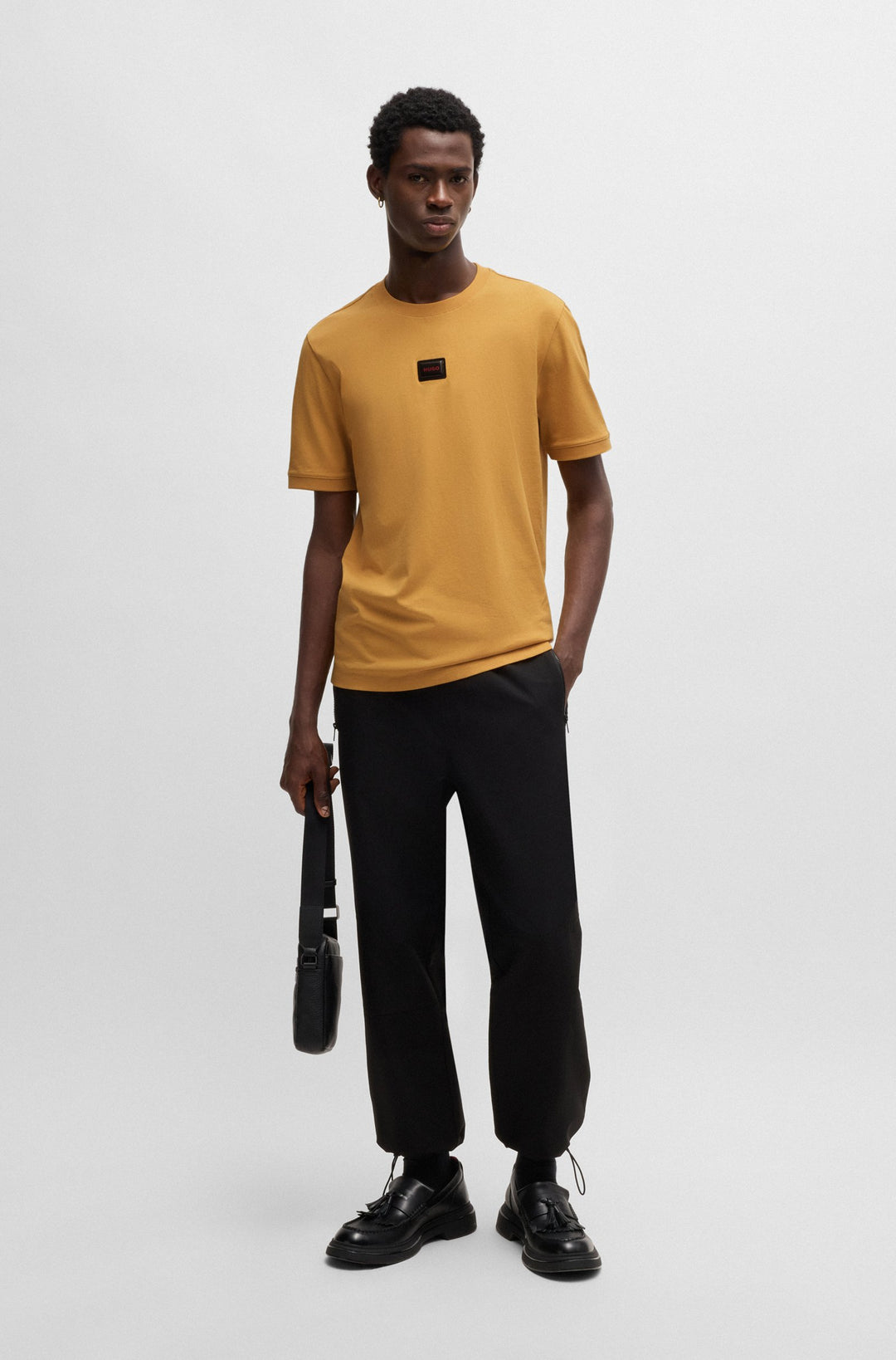 HUGO T-Shirts Regular Fit in Cotton - DIRAGOLINO_GEL 10266060 01-50528171- Concorde Fashion#color_gold-712