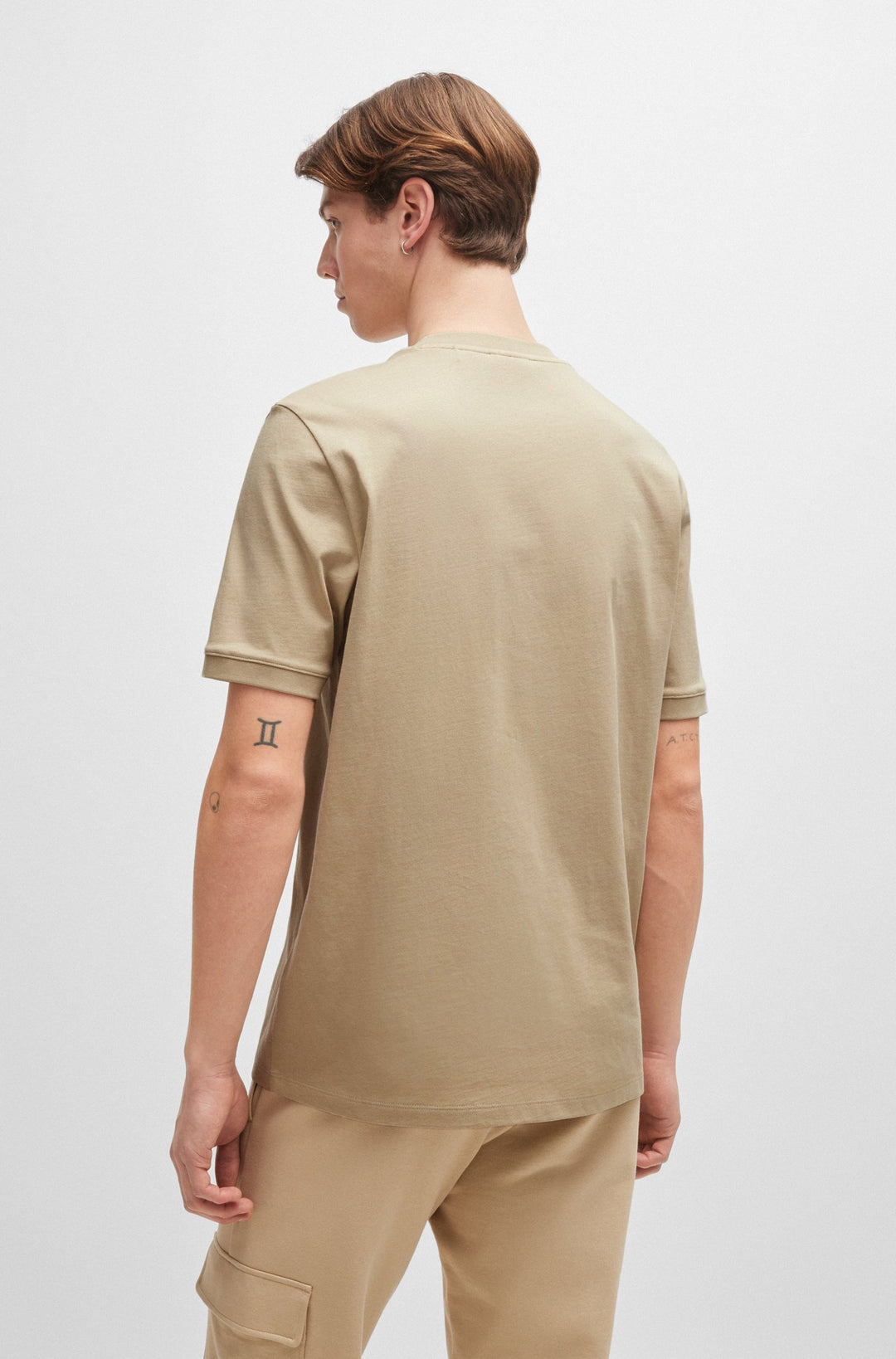 HUGO T-Shirts Regular Fit in Cotton - DIRAGOLINO_GEL 10266060 01-50528171- Concorde Fashion#color_beige-281
