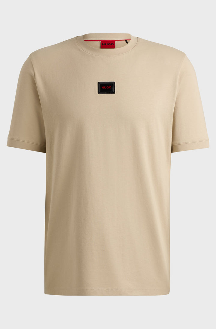 HUGO T-Shirts Regular Fit in Cotton - DIRAGOLINO_GEL 10266060 01-50528171- Concorde Fashion#color_beige-281
