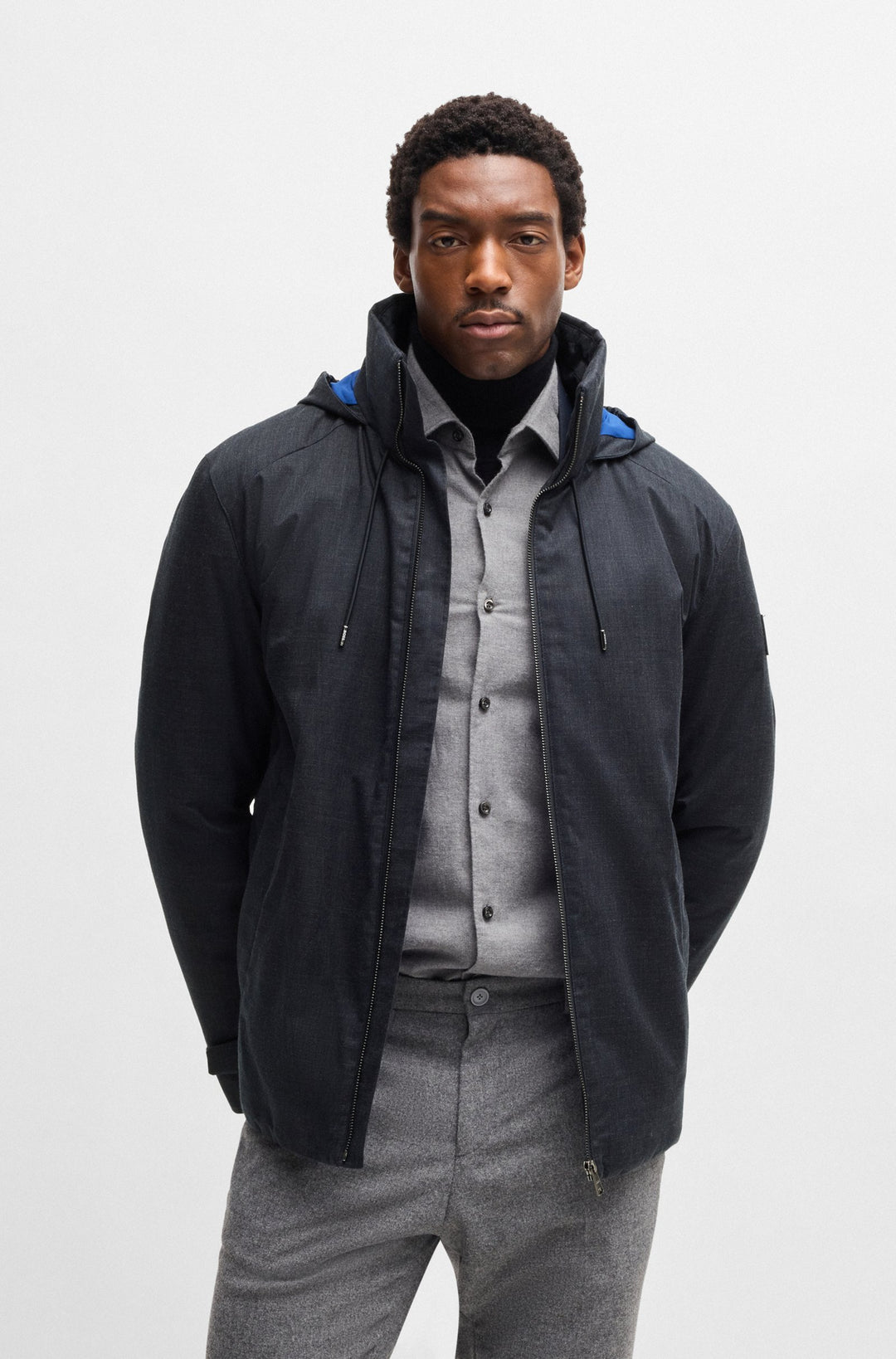 BOSS Casual Jackets Slim Fit in Polyetser Mix - P-CRANMER 10266073 01-50524227- Concorde Fashion#color_navy-404
