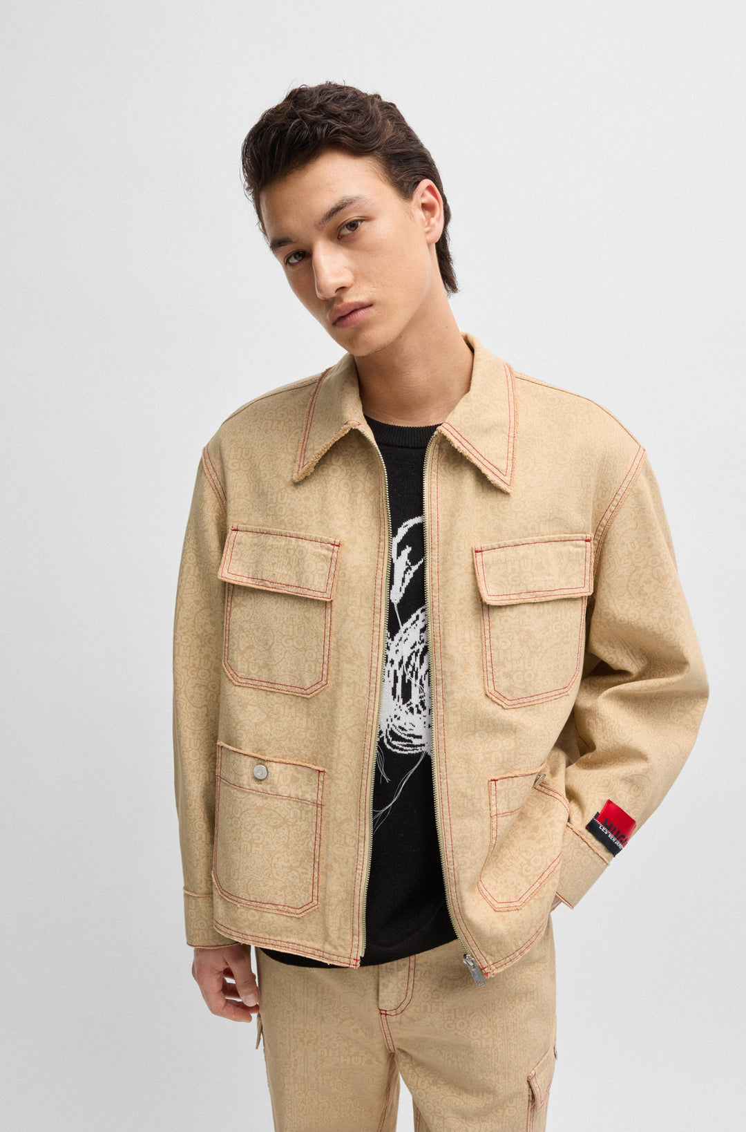 HUGO Casual Jackets Relaxed Fit in Cotton - GURBET_LB 10266140 01-50525737- Concorde Fashion#color_brown-223