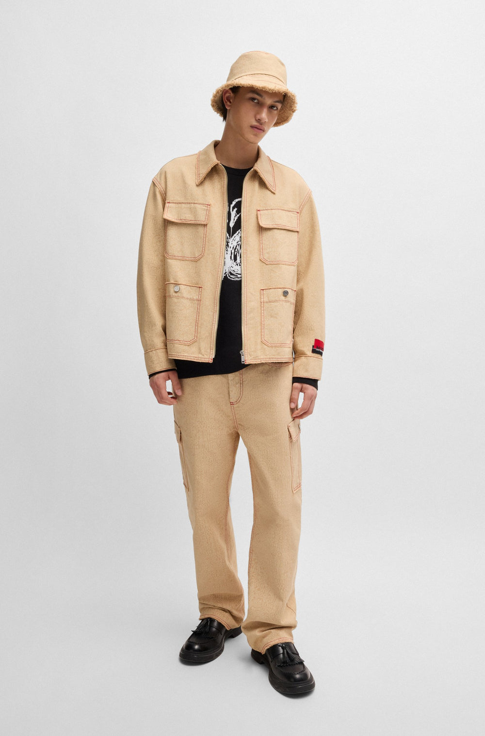 HUGO Casual Jackets Relaxed Fit in Cotton - GURBET_LB 10266140 01-50525737- Concorde Fashion#color_brown-223