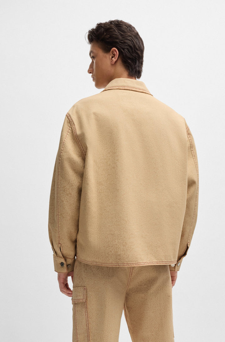 HUGO Casual Jackets Relaxed Fit in Cotton - GURBET_LB 10266140 01-50525737- Concorde Fashion#color_brown-223