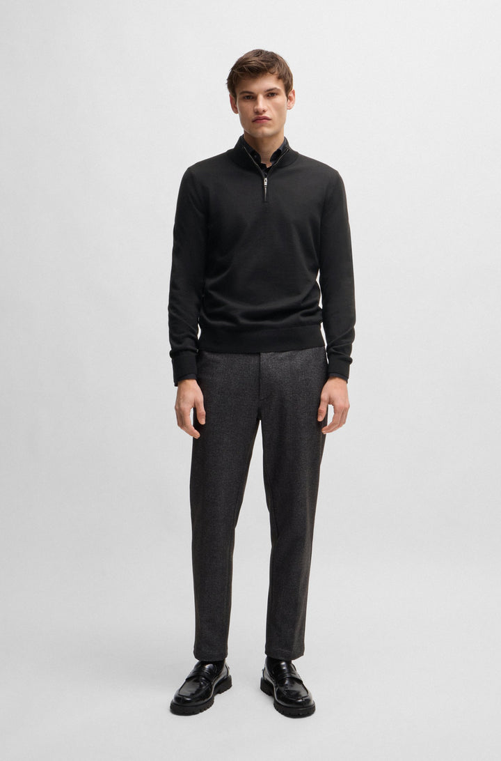 BOSS Sweaters Regular Fit in Wool - EBENJI 10266158 01-50528300- Concorde Fashion#color_black-001