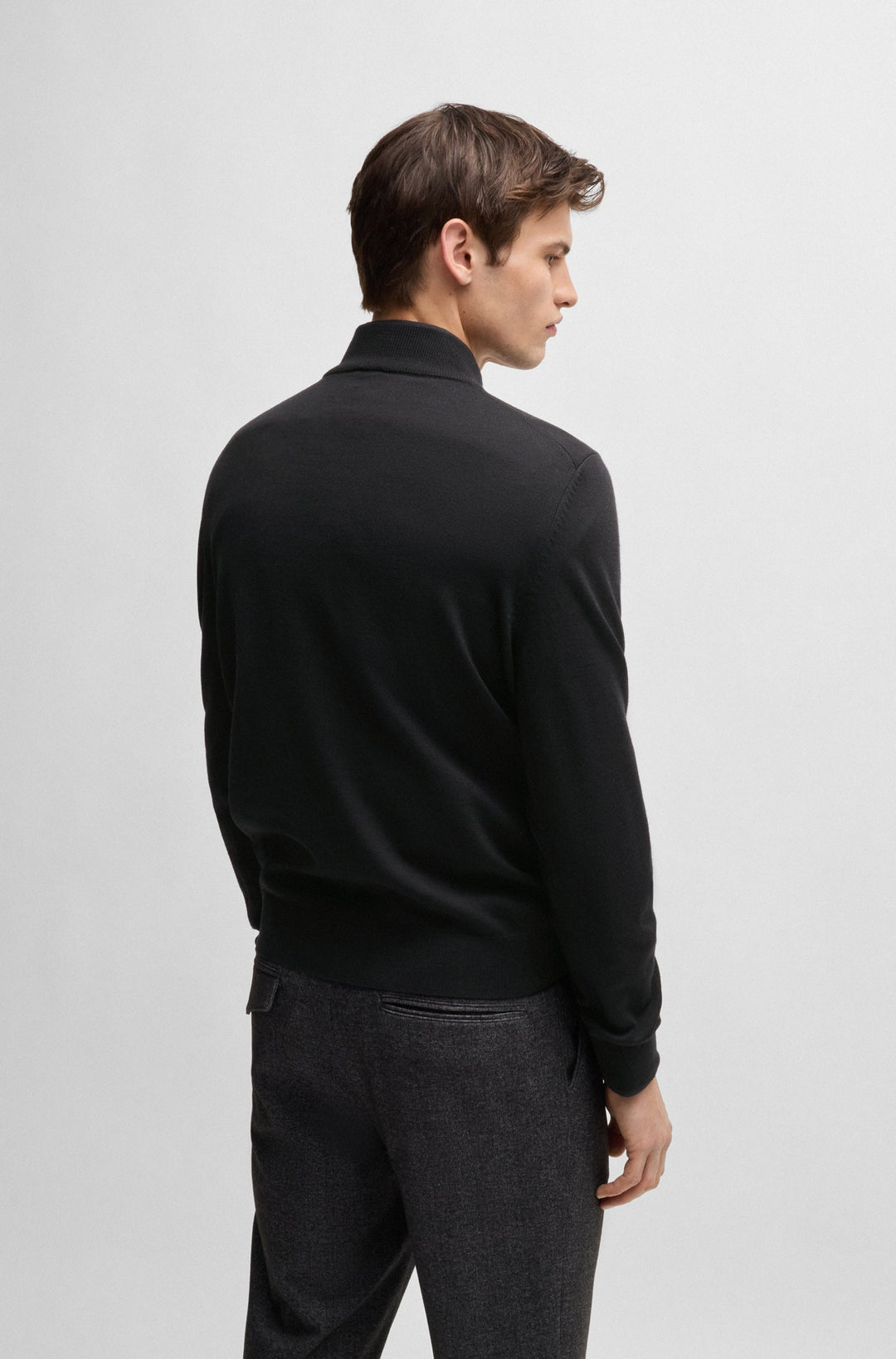 BOSS Sweaters Regular Fit in Wool - EBENJI 10266158 01-50528300- Concorde Fashion#color_black-001