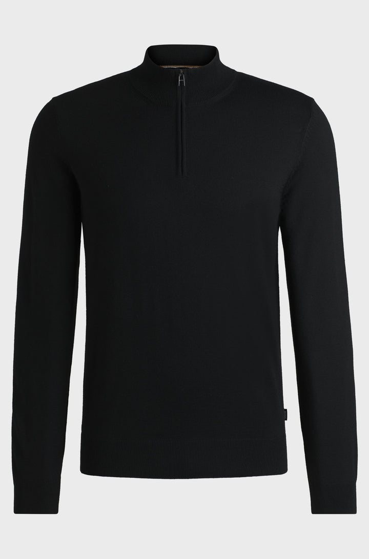 BOSS Sweaters Regular Fit in Wool - EBENJI 10266158 01-50528300- Concorde Fashion#color_black-001