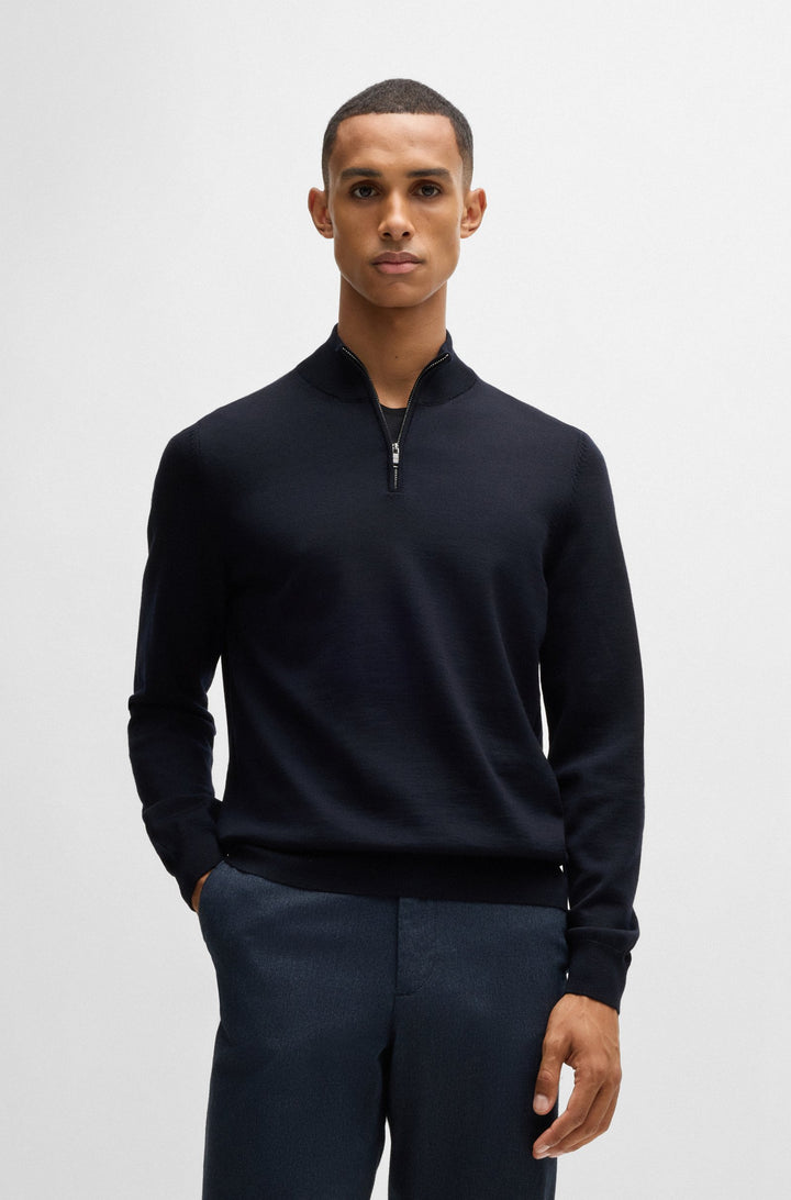 BOSS Sweaters Regular Fit in Wool - EBENJI 10266158 01-50528300- Concorde Fashion#color_navy-404
