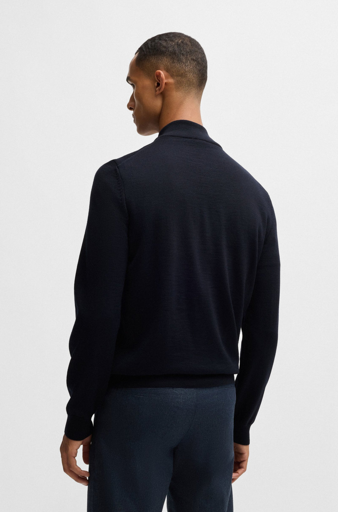 BOSS Sweaters Regular Fit in Wool - EBENJI 10266158 01-50528300- Concorde Fashion#color_navy-404