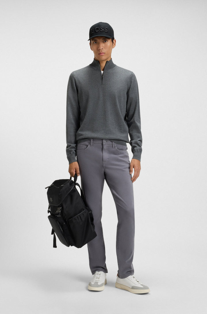 BOSS Sweaters Regular Fit in Wool - EBENJI 10266158 01-50528300- Concorde Fashion#color_grey-030