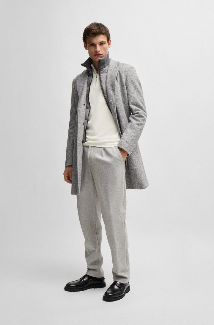 BOSS Sweaters Regular Fit in Wool - EBENJI 10266158 01-50528300- Concorde Fashion#color_white-131