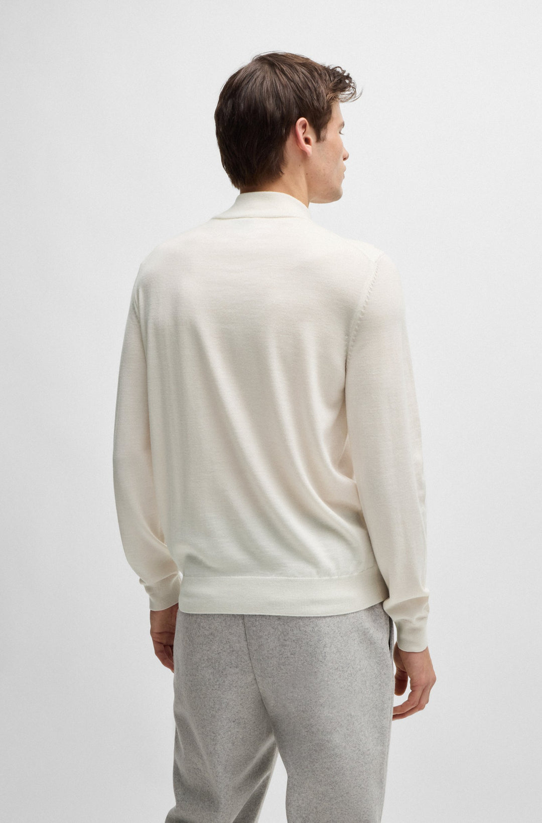 BOSS Sweaters Regular Fit in Wool - EBENJI 10266158 01-50528300- Concorde Fashion#color_white-131