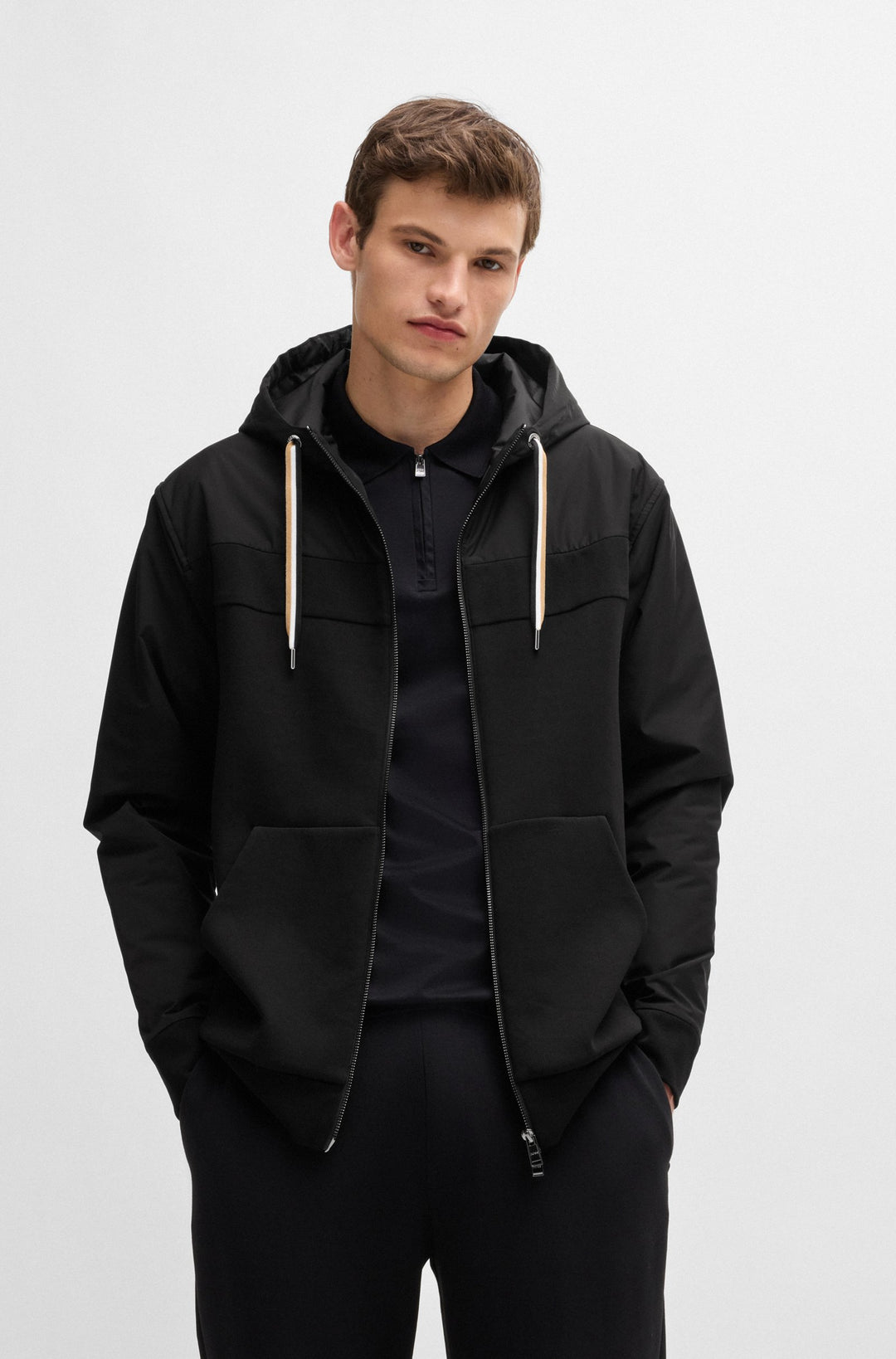 BOSS Hoodies Oversize Fit in Cotton Mix - C-SEEGER 300 10266209 01-50524342- Concorde Fashion#color_black-001