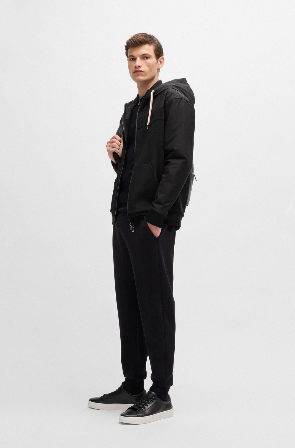 BOSS Hoodies Oversize Fit in Cotton Mix - C-SEEGER 300 10266209 01-50524342- Concorde Fashion#color_black-001