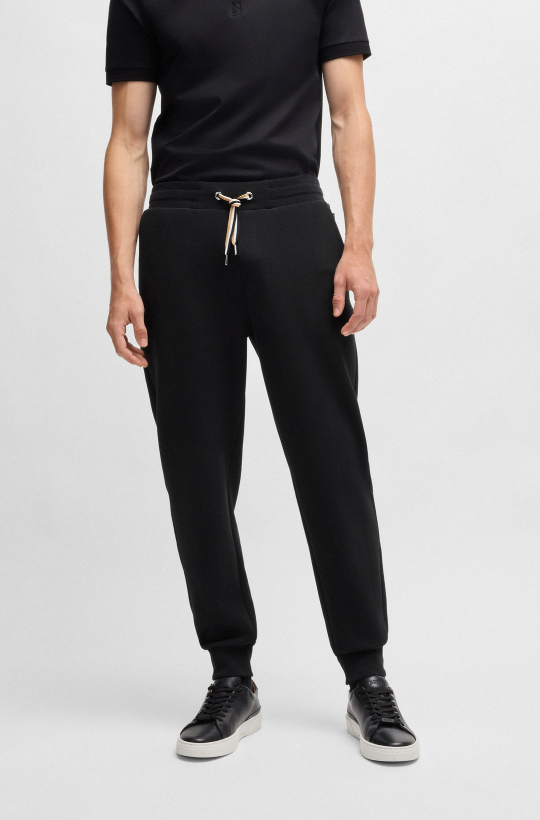 BOSS Jogging Pants Regular Fit in Cotton Mix - C-LARSEN 300 10266209 01-50527205- Concorde Fashion#color_black-001