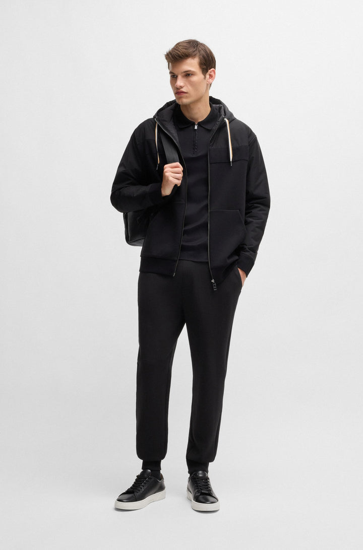 BOSS Jogging Pants Regular Fit in Cotton Mix - C-LARSEN 300 10266209 01-50527205- Concorde Fashion#color_black-001