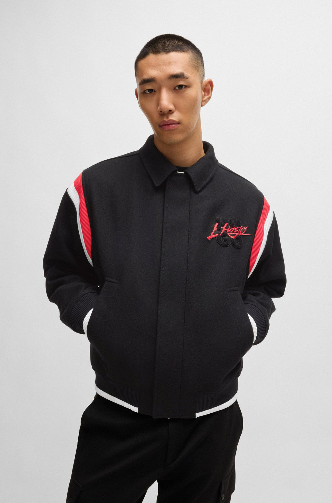 HUGO Casual Jackets Regular Fit in Wool Mix - BENNET2441 10266240 01-50528780- Concorde Fashion#color_black-001