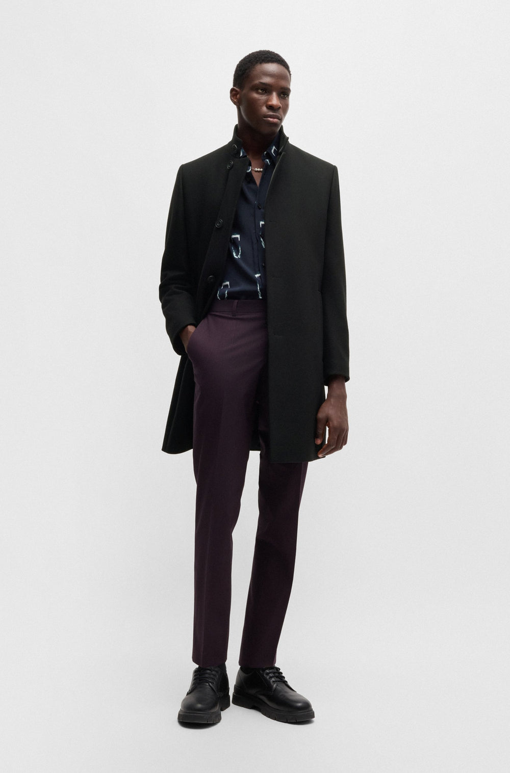 HUGO Coats Regular Fit in Wool Mix - MINTRAX2441 10266240 01-50528837- Concorde Fashion#color_black-001