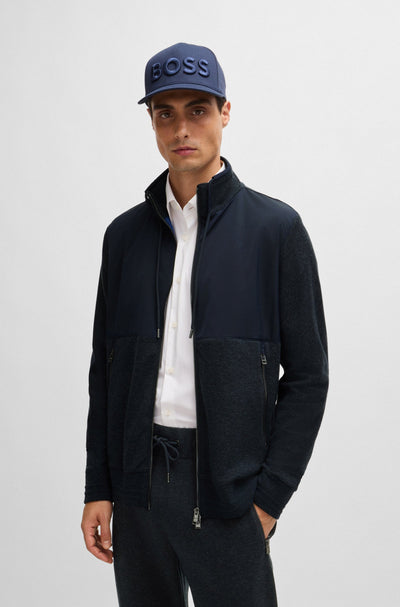 BOSS Sweatshirts Regular Fit in Cotton Mix - P-SHEPHERD 290 10266260 01-50524063- Concorde Fashion#color_navy-404