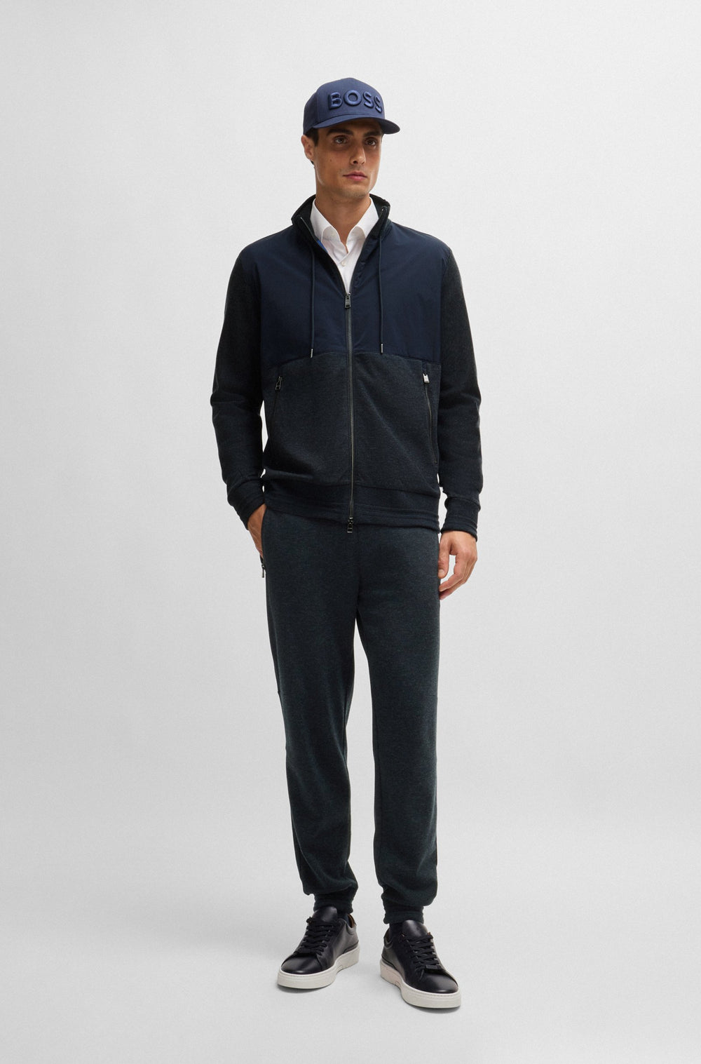 BOSS Sweatshirts Regular Fit in Cotton Mix - P-SHEPHERD 290 10266260 01-50524063- Concorde Fashion#color_navy-404