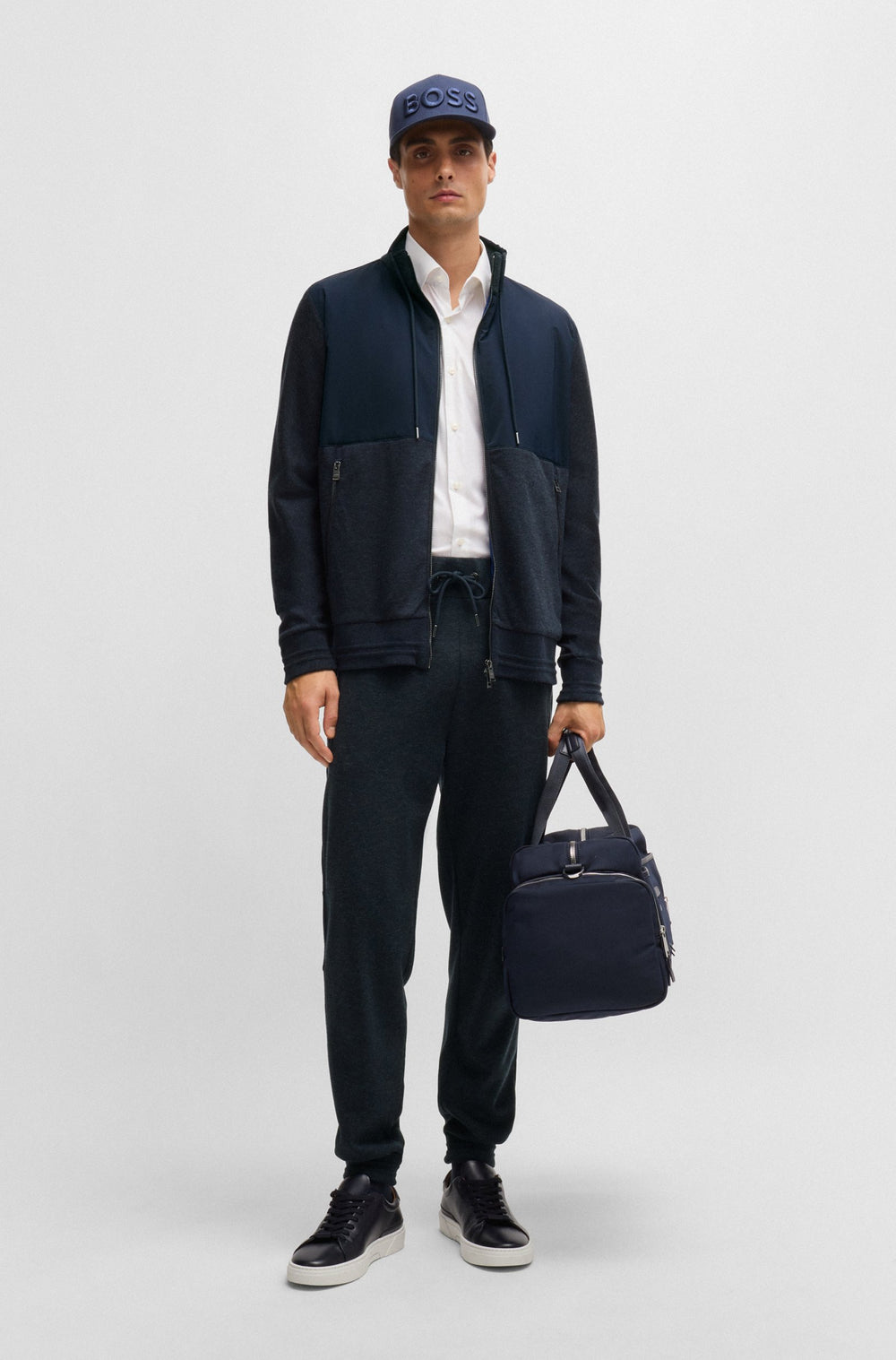 BOSS Jogging Pants Regular Fit in Cotton Mix - P-LAMONT 290 10266260 01-50524071- Concorde Fashion#color_navy-404
