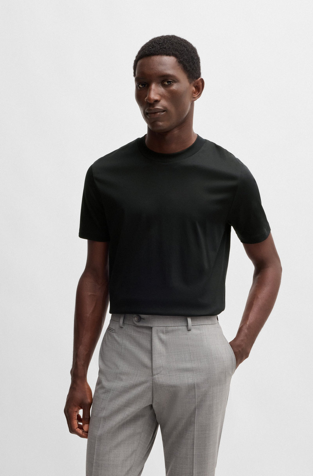 BOSS T-Shirts Slim Fit in Cotton - H-TESSLER 17 10266282 01-50523931- Concorde Fashion#color_black-001