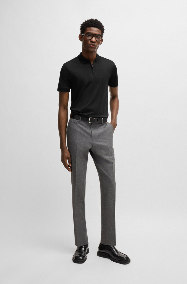 BOSS Polos Slim Fit in Cotton - H-PARAS 17 10266282 01-50527367- Concorde Fashion#color_black-001