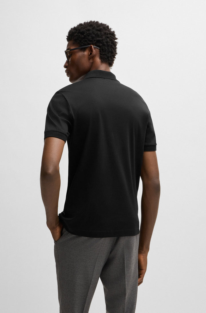 BOSS Polos Slim Fit in Cotton - H-PARAS 17 10266282 01-50527367- Concorde Fashion#color_black-001