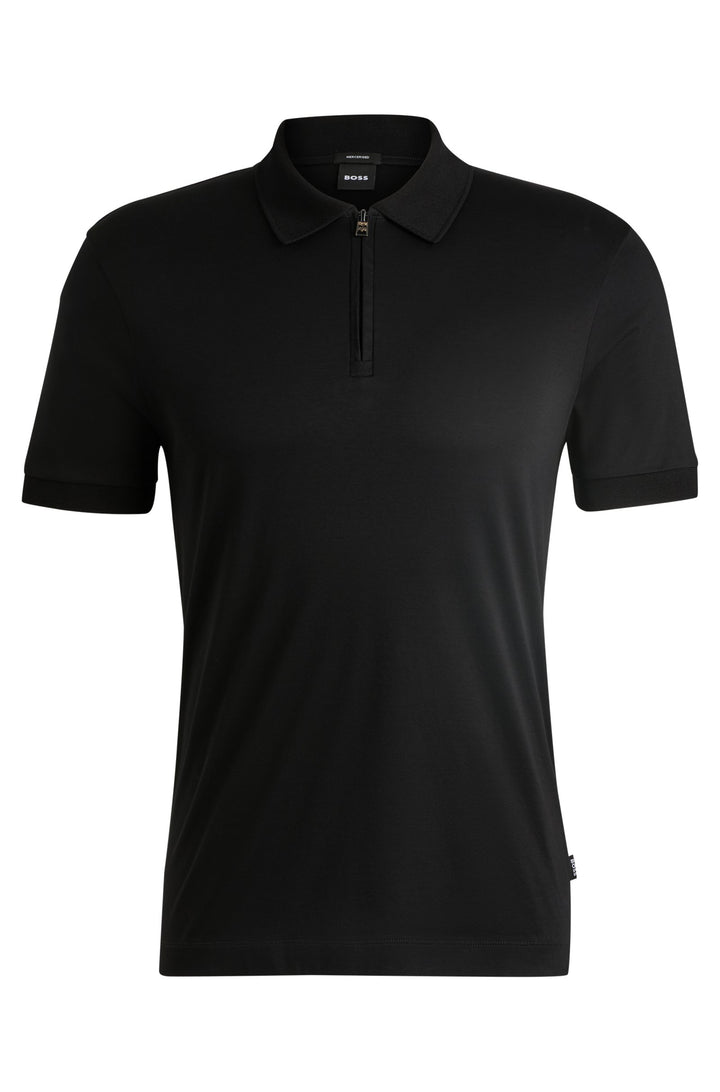BOSS Polos Slim Fit in Cotton - H-PARAS 17 10266282 01-50527367- Concorde Fashion#color_black-001