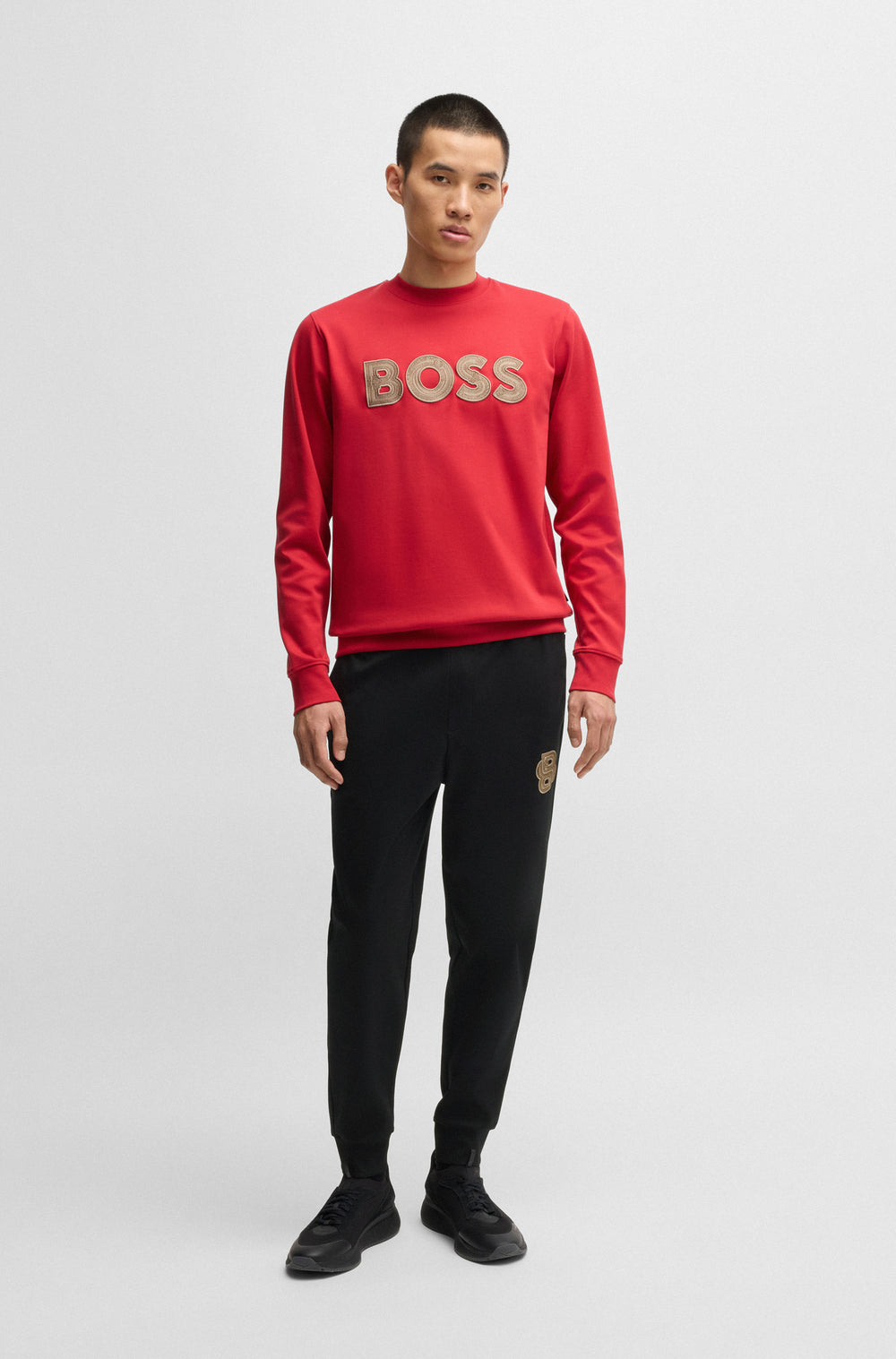 BOSS Jogging Pants Regular Fit in Cotton - C-LAMONT 10266285 01-50534515- Concorde Fashion#color_black-001