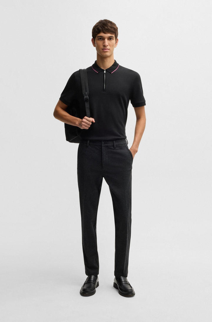 BOSS Polos Regular Fit in Cotton - H-PARAS 59 10266434 01-50532612- Concorde Fashion#color_black-002