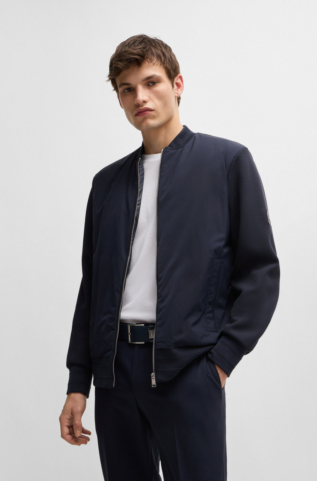 BOSS Sweatshirts Regular Fit in Cotton - H-SKILES 59 10266451 01-50525007- Concorde Fashion#color_navy-404