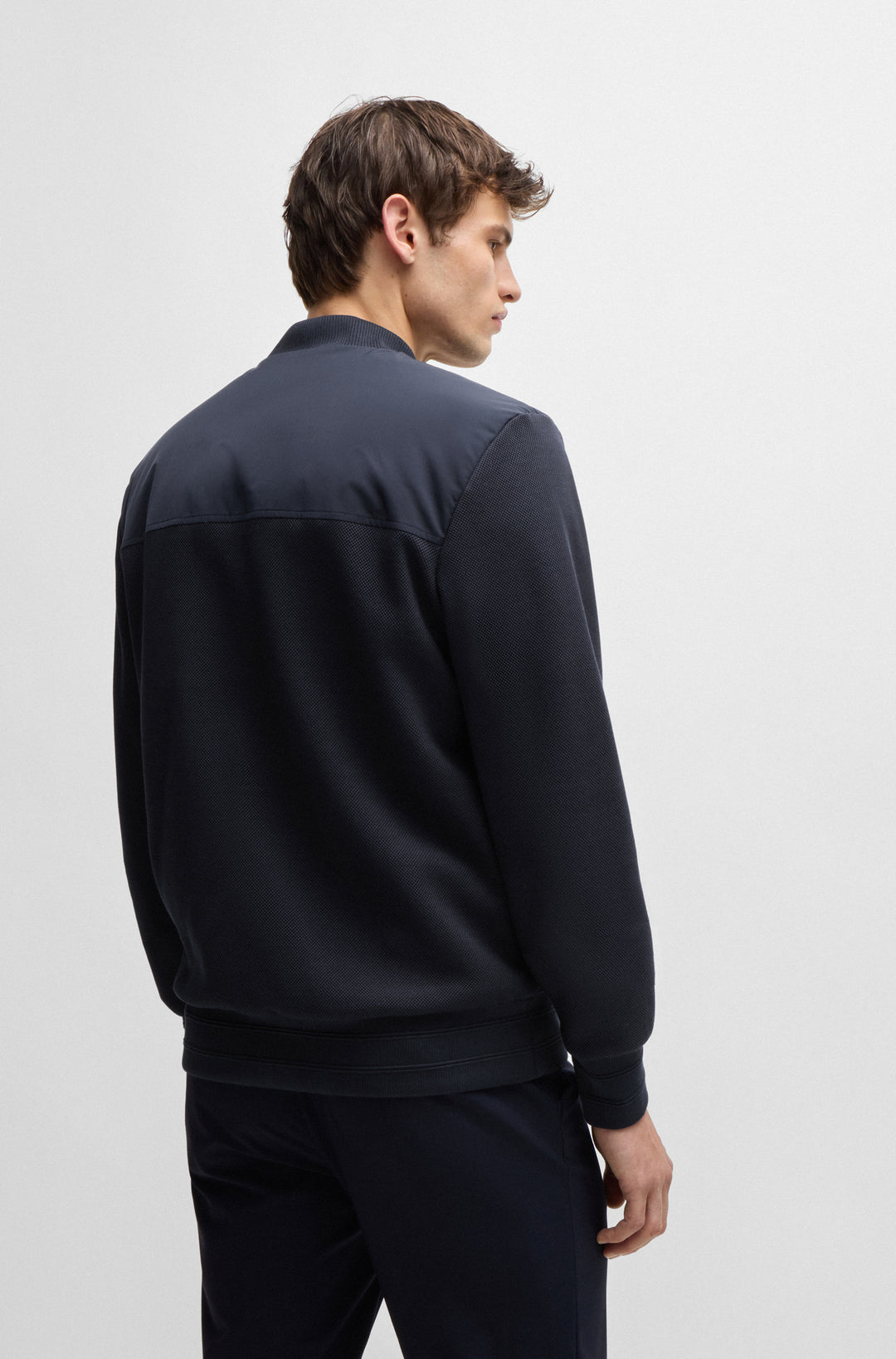 BOSS Sweatshirts Regular Fit in Cotton - H-SKILES 59 10266451 01-50525007- Concorde Fashion#color_navy-404