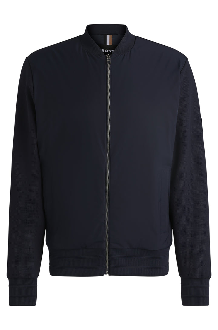BOSS Sweatshirts Regular Fit in Cotton - H-SKILES 59 10266451 01-50525007- Concorde Fashion#color_navy-404