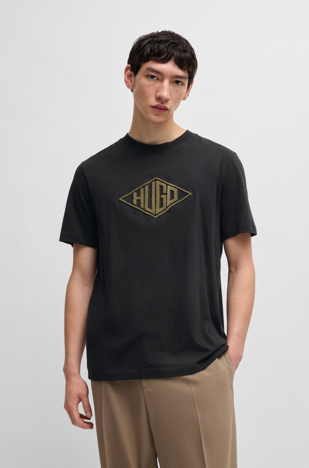 HUGO T-Shirts Regular Fit in Cotton - DALENDI 10266462 01-50534934- Concorde Fashion#color_black-001