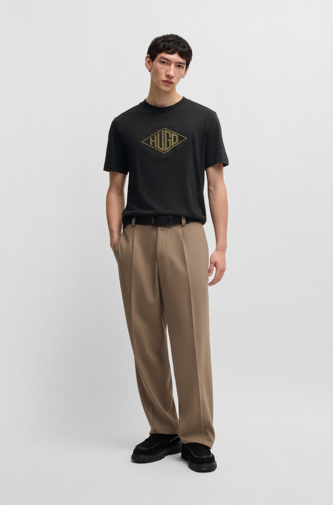 HUGO T-Shirts Regular Fit in Cotton - DALENDI 10266462 01-50534934- Concorde Fashion#color_black-001