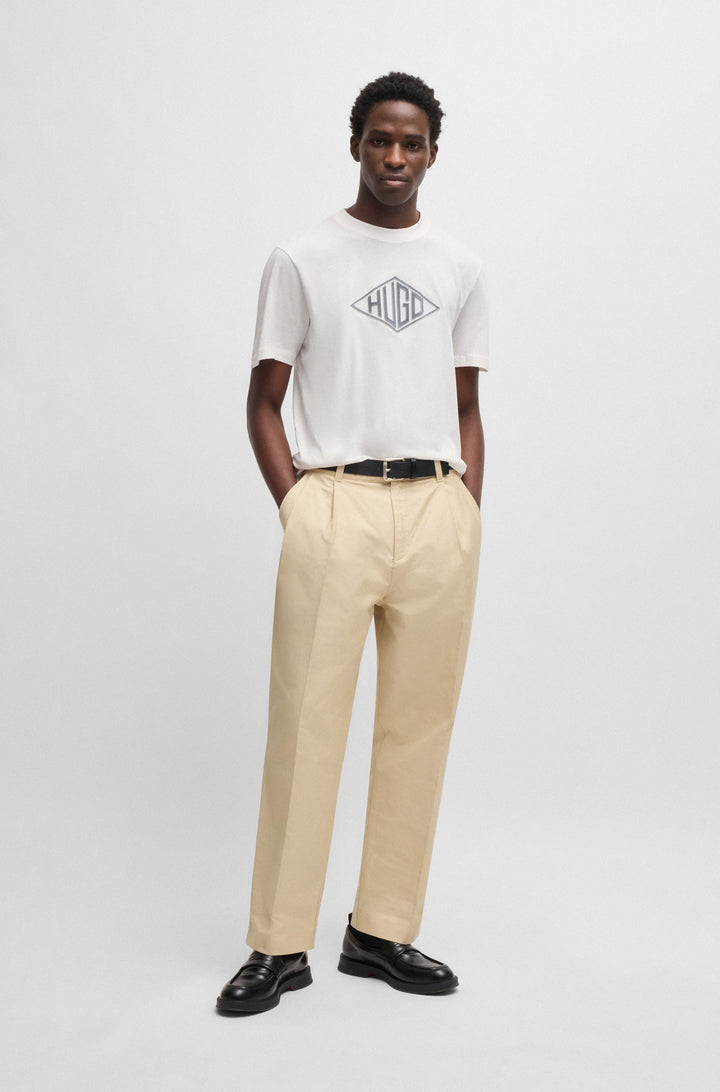 HUGO T-Shirts Regular Fit in Cotton - DALENDI 10266462 01-50534934- Concorde Fashion#color_white-102