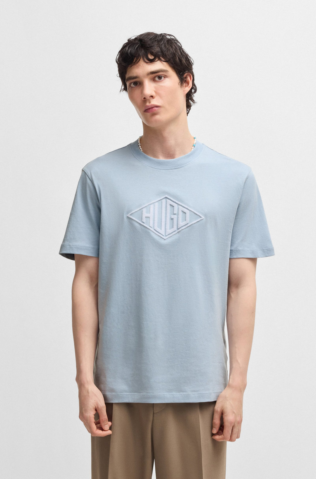 HUGO T-Shirts Regular Fit in Cotton - DALENDI 10266462 01-50534934- Concorde Fashion#color_blue-483