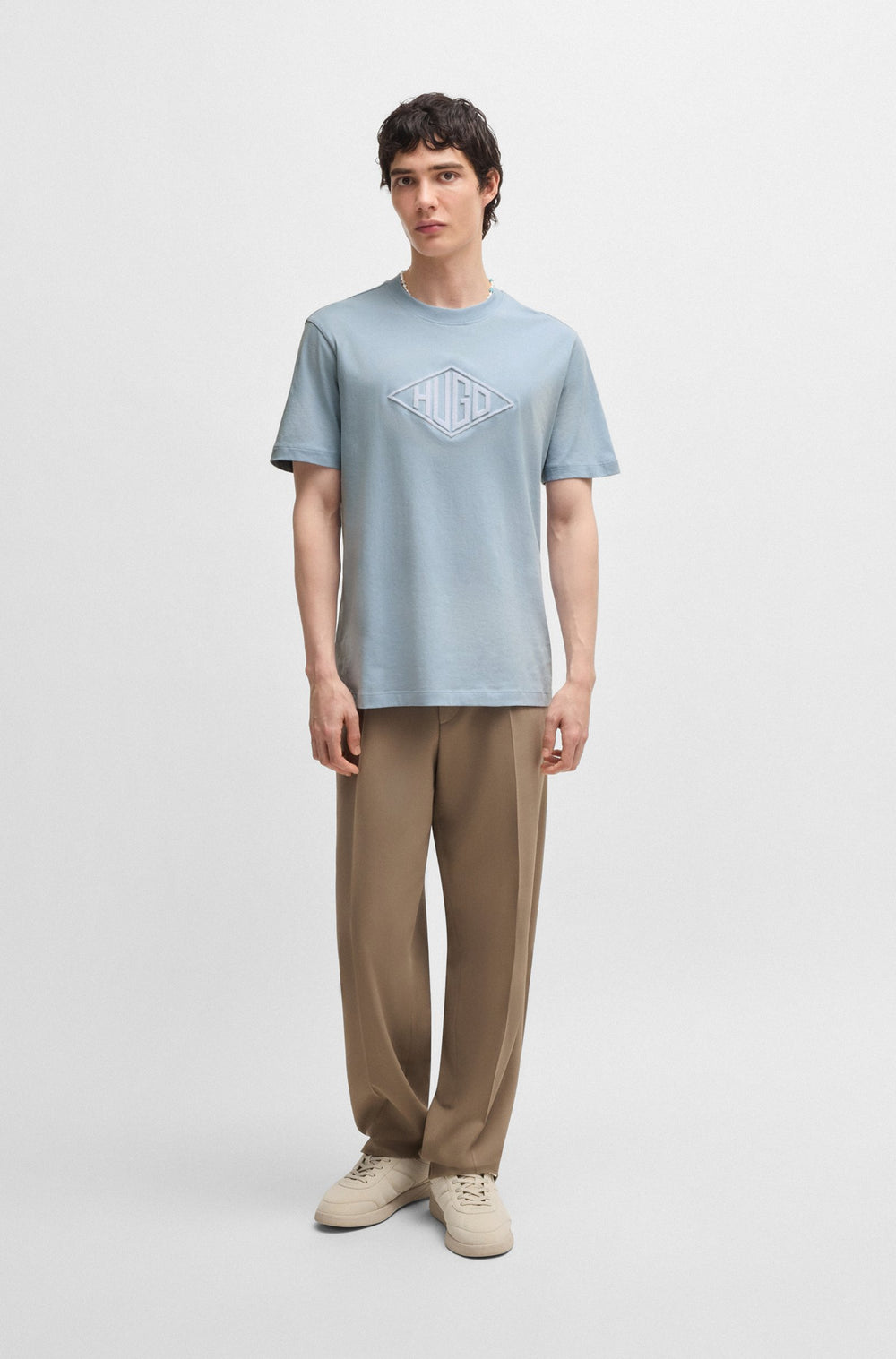 HUGO T-Shirts Regular Fit in Cotton - DALENDI 10266462 01-50534934- Concorde Fashion#color_blue-483