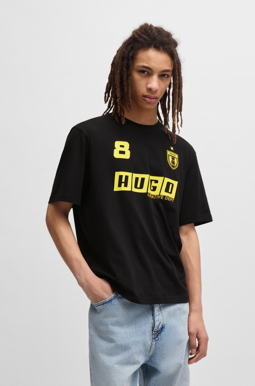 HUGO T-Shirts Regular Fit in Cotton - NEBULOP 10266462 01-50541252- Concorde Fashion#color_black-001