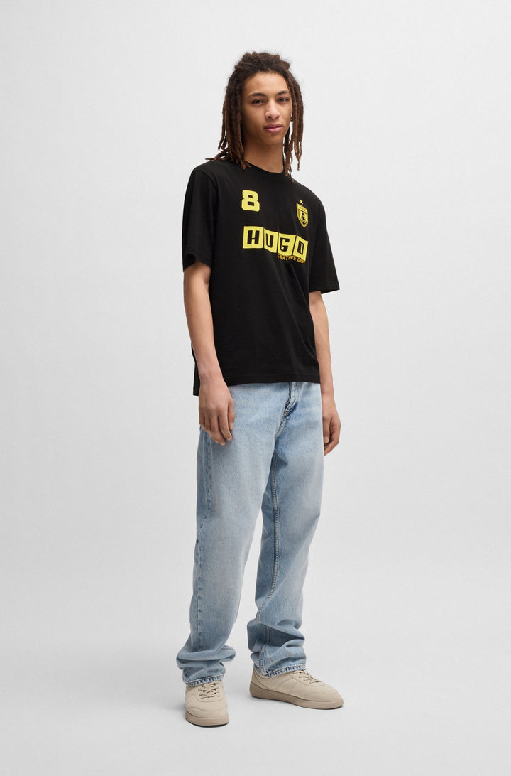 HUGO T-Shirts Regular Fit in Cotton - NEBULOP 10266462 01-50541252- Concorde Fashion#color_black-001