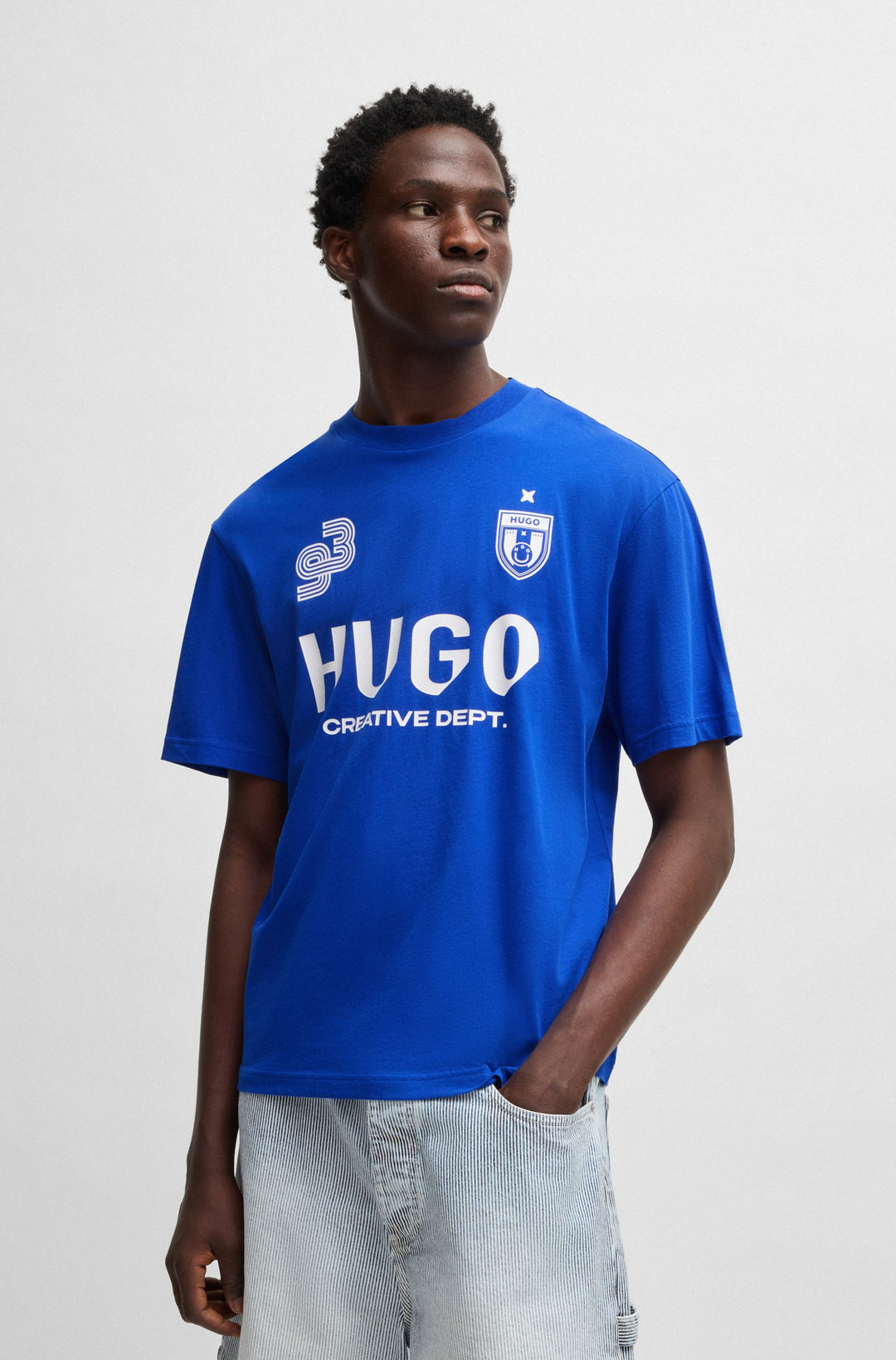 HUGO T-Shirts Regular Fit in Cotton - NEBULOP 10266462 01-50541252- Concorde Fashion#color_blue-493