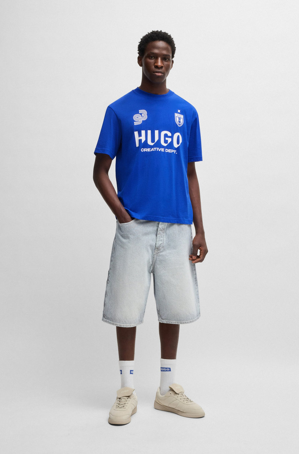 HUGO T-Shirts Regular Fit in Cotton - NEBULOP 10266462 01-50541252- Concorde Fashion#color_blue-493