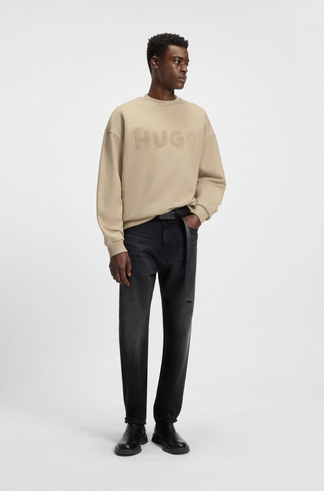 HUGO Sweatshirts Oversize Fit - DINEX 50538778- Concorde Fashion#color_beige-269