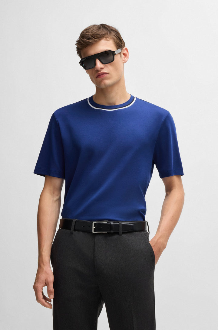BOSS T-Shirts Regular Fit in Cotton - C-THOMPSON 30 10266515 01-50530089- Concorde Fashion#color_blue-485