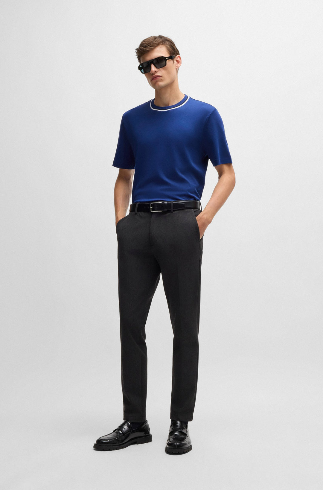 BOSS T-Shirts Regular Fit in Cotton - C-THOMPSON 30 10266515 01-50530089- Concorde Fashion#color_blue-485