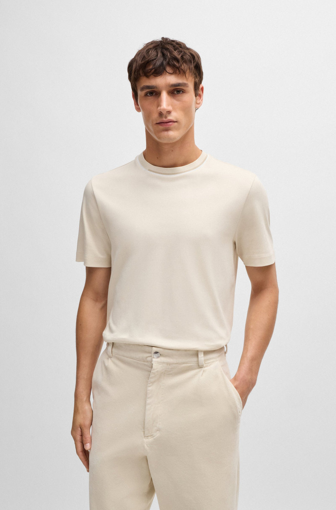 BOSS T-Shirts Regular Fit in Cotton - C-THOMPSON 30 10266515 01-50530089- Concorde Fashion#color_white-131