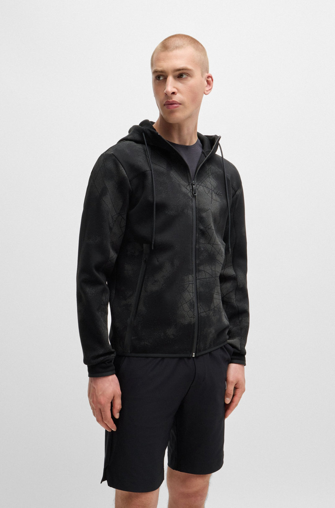 BOSS Hoodies Regular Fit in Cotton Mix - SAVION 10266572 01-50523369- Concorde Fashion#color_black-001
