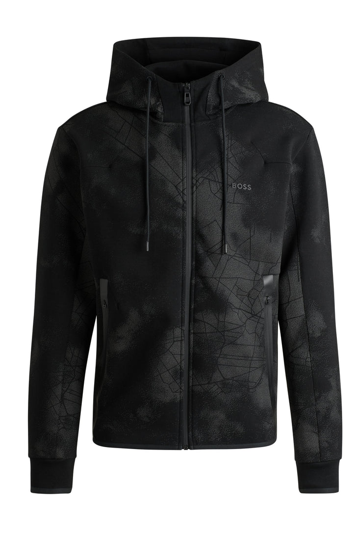 BOSS Hoodies Regular Fit in Cotton Mix - SAVION 10266572 01-50523369- Concorde Fashion#color_black-001