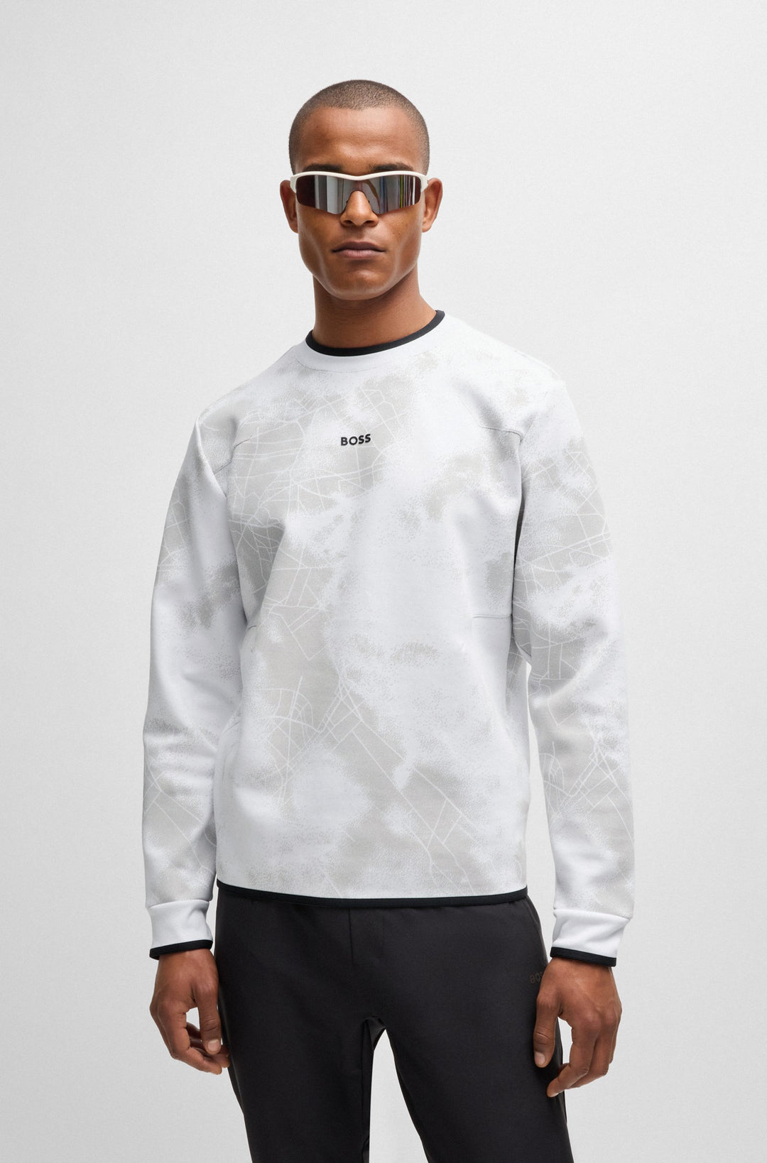 BOSS Sweatshirts Regular Fit in Cotton Mix - SALBION 10266572 01-50523384- Concorde Fashion#color_white-100