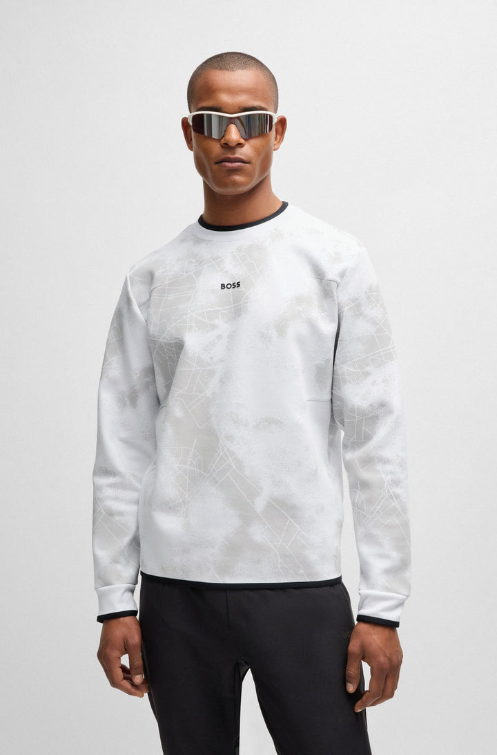 BOSS Sweatshirts Regular Fit in Cotton Mix - SALBION 10266572 01-50523384- Concorde Fashion#color_white-100